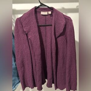 Chico's Deep Purple 100% Wool Cardigan